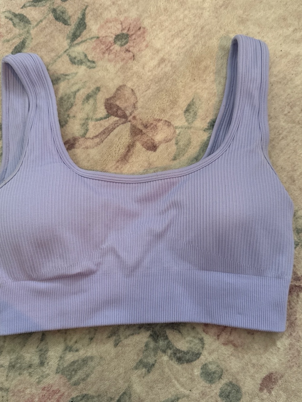 Amazon Lilac Ribbed Seamless Sports Bra